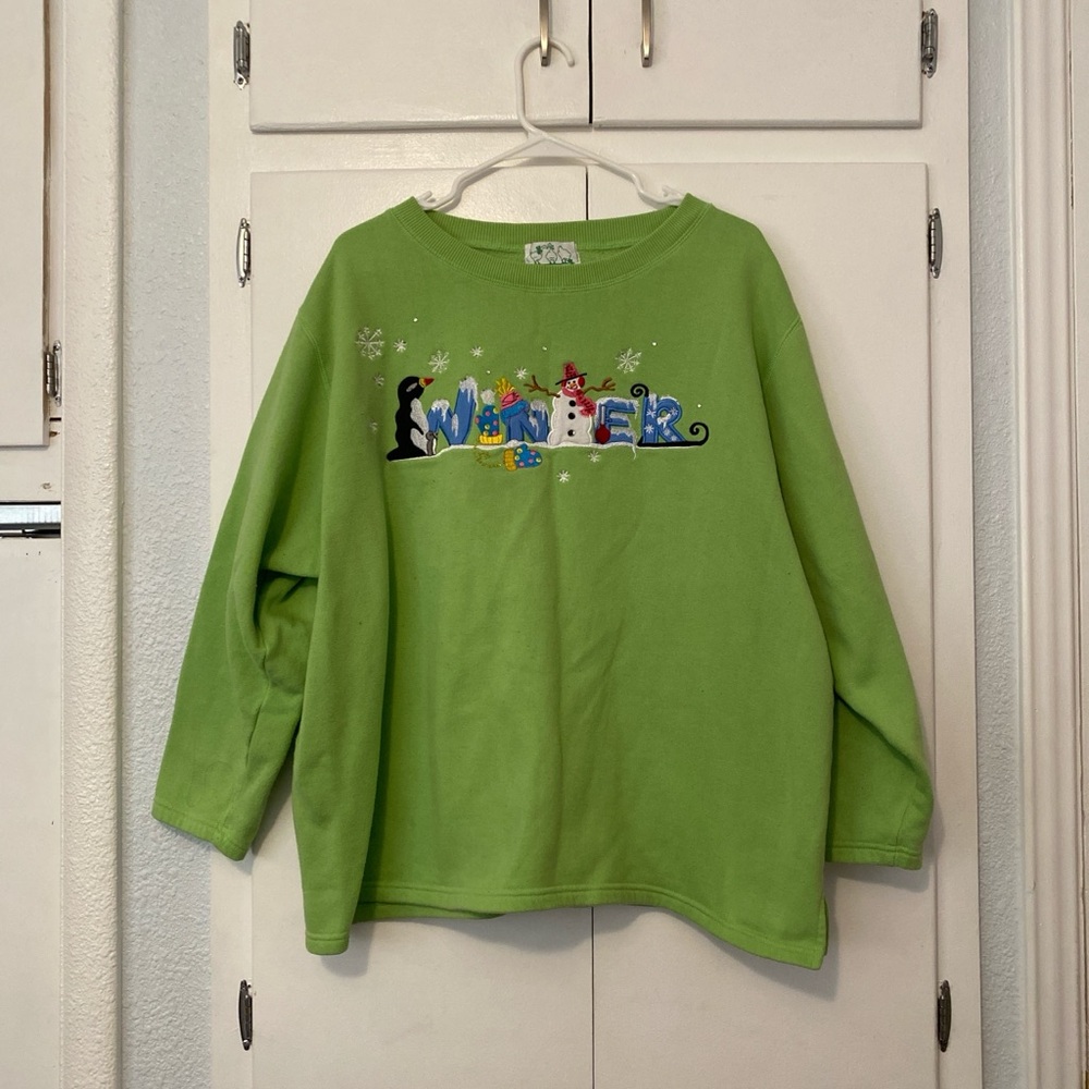 Green Winter Wonderland Kids Top